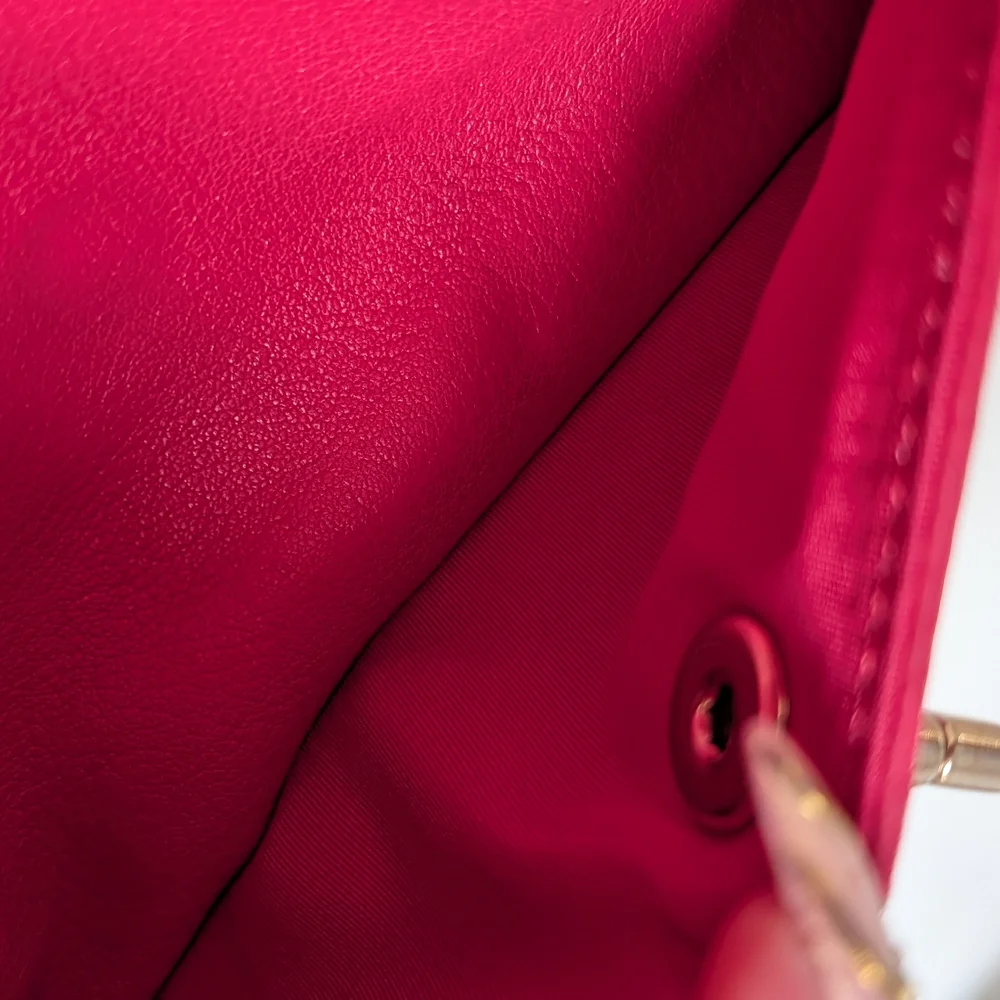 Chanel Coco Curve Flap Quilted Goatskin In Fucsia Pink